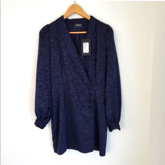 The Kooples Blazer-style short dress with leopard print size 2 NWT - Picture 2 of 5